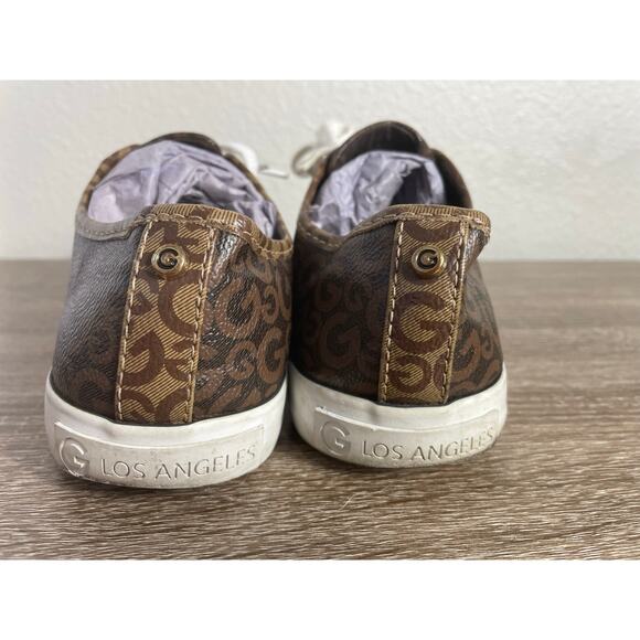 G by GUESS Brown Leopard Print Sneakers‎ Women’s 9.5M Monogram Casual Shoes - Picture 6 of 12